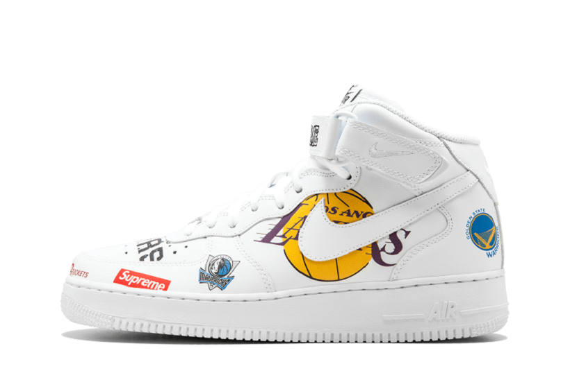 nike air force 1 mid supreme nba white